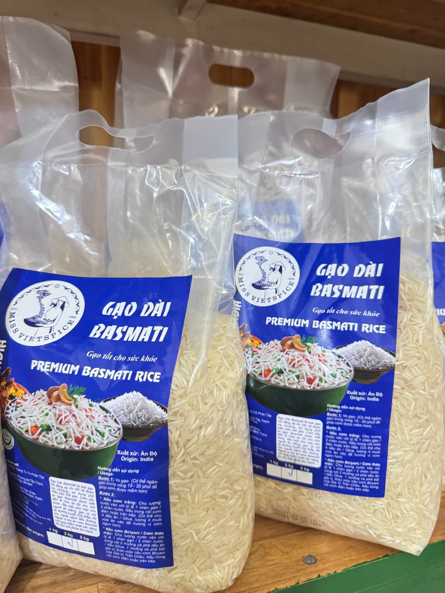 Gạo Basmati Ấn Độ túi 2kg